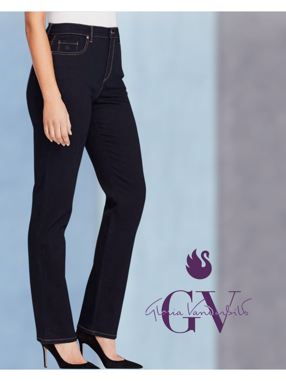 NWT Gloria Vanderbilt Amanda Jeans Rinse Noir - 6PS